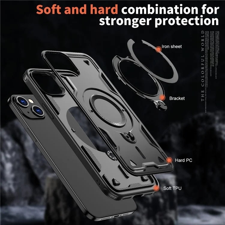 Coque antichoc avec anneau de support Magsafe pour iPhone 15 Coque antichoc avec anneau de support Magsafe pour iPhone 15
